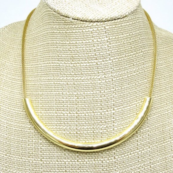 A.N.A. Curved Bar Necklace Gold Tone NWT NOS Penney's Perfect but Tag has cut - Picture 2 of 6